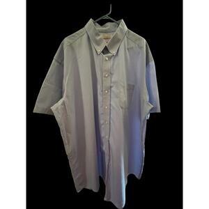 Dress Shirt Gold Label Roundtree & York. Blue 100% Cotton Pinpoint Size 19 Big